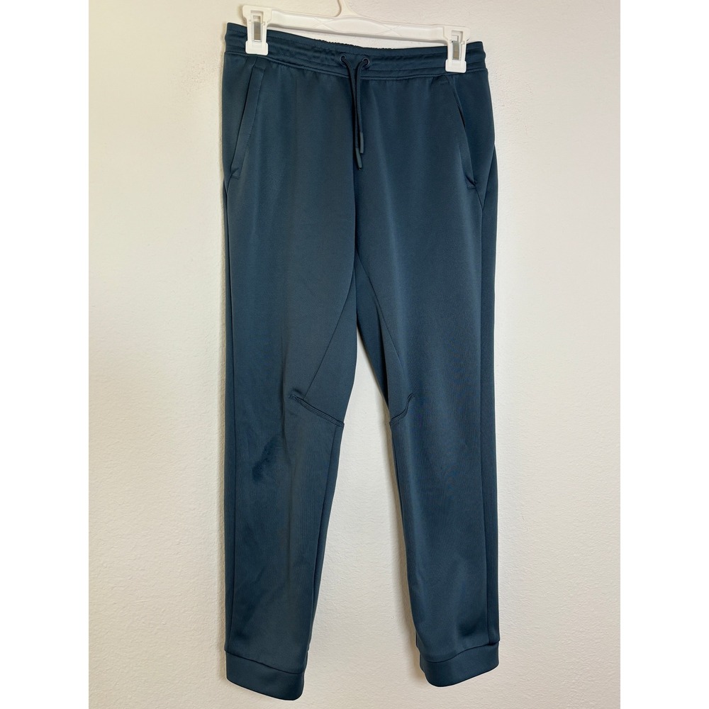 All in Motion Boys XL 14 Knit Joggers Teal Blue Recycled Polyester Drawstring